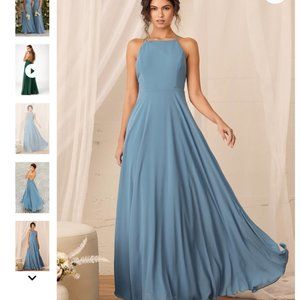 Lulu's Mythical Kind of Love Slate Blue Maxi Dress